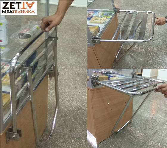 Сиденье для душа откидное нержавеющее 450Х550 мм для инвалидов, пожилых ...