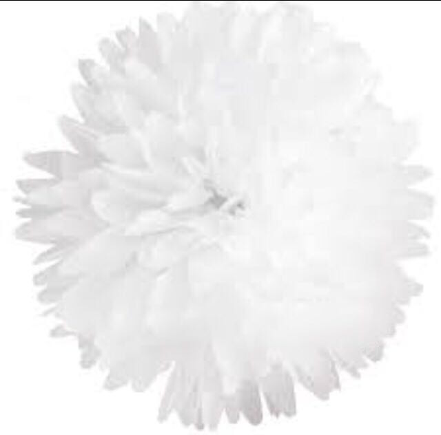 Паперовий помпон для оформлення, 35 см. білий, фото 1