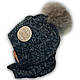 ОПТ Шапка з натуральним помпоном і шарф, р. 44 (5 шт./набір), фото 3
