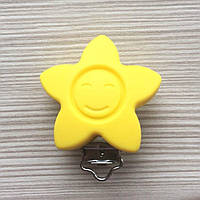 КЛИПСА звезда (желтая) силиконовая для пустышки