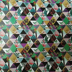 Папір для пакування №9106 "Тропічний колаж" 80гр, 52*75см, 50шт в ГРР