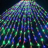 Гірлянда штора 3x3 м 300 LED жовтий, зелений, синій, червоний, фото 5