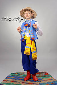 Український національний костюм для хлопчика з вишиванкою та жилеткою №21(122-156см.)