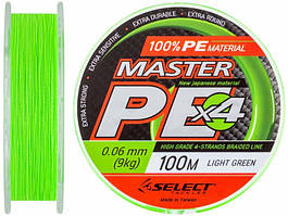 Шнур Select Master PE 100m 0.20 mm 24 кг салат