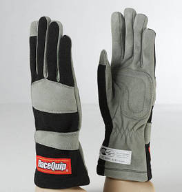 Перегонові рукавички RaceQuip 1-LYR SFI-1 X-Large чорно-сірі