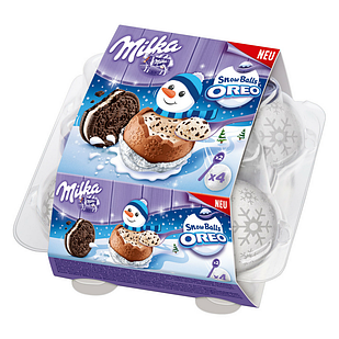 Milka Snowballs Oreo шоколадні кульки (сніжки) з начинкою 4 шт., 112 грам