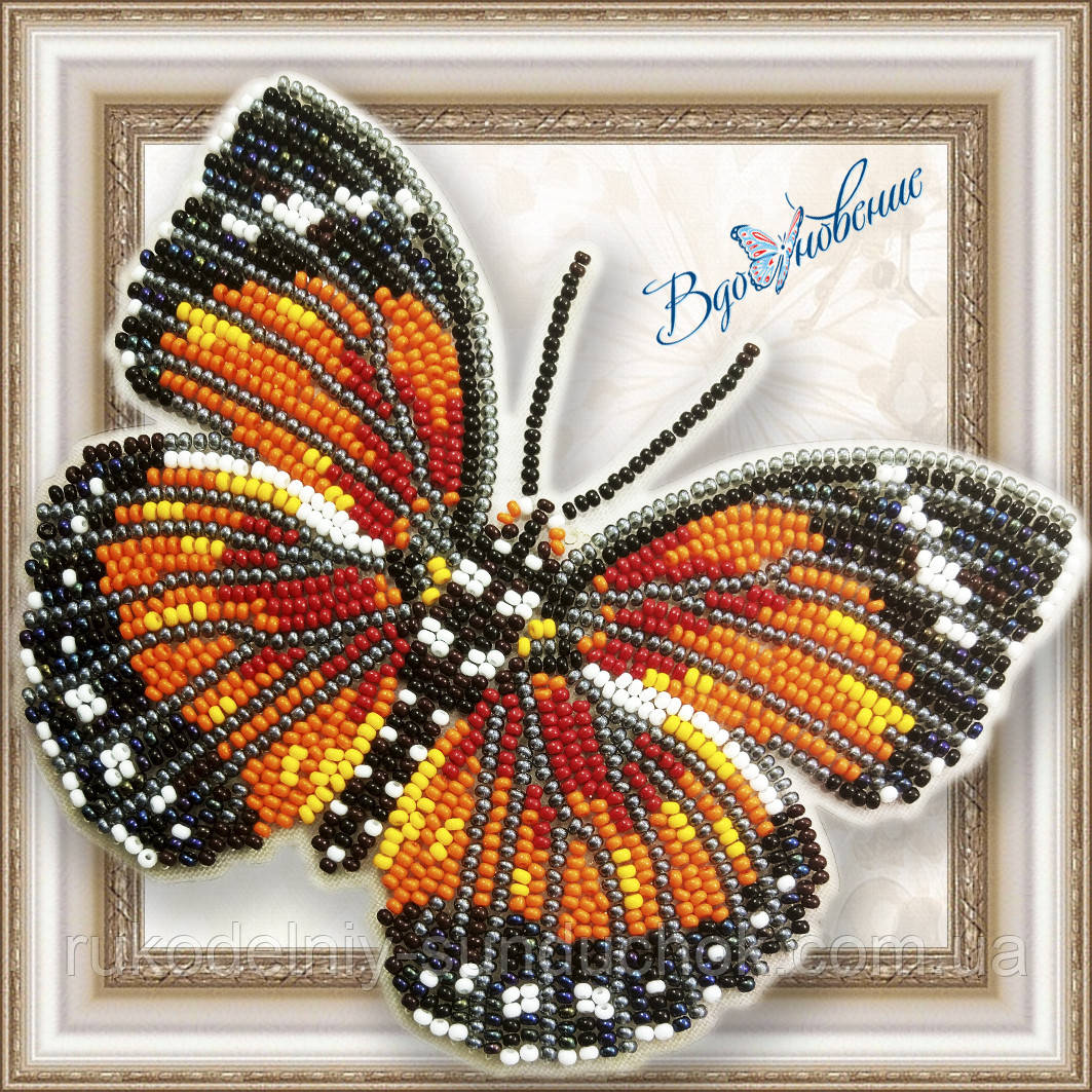 Набір для вишивки бісером Об'ємна метелик "Euphaedra Eleus" BGP-057