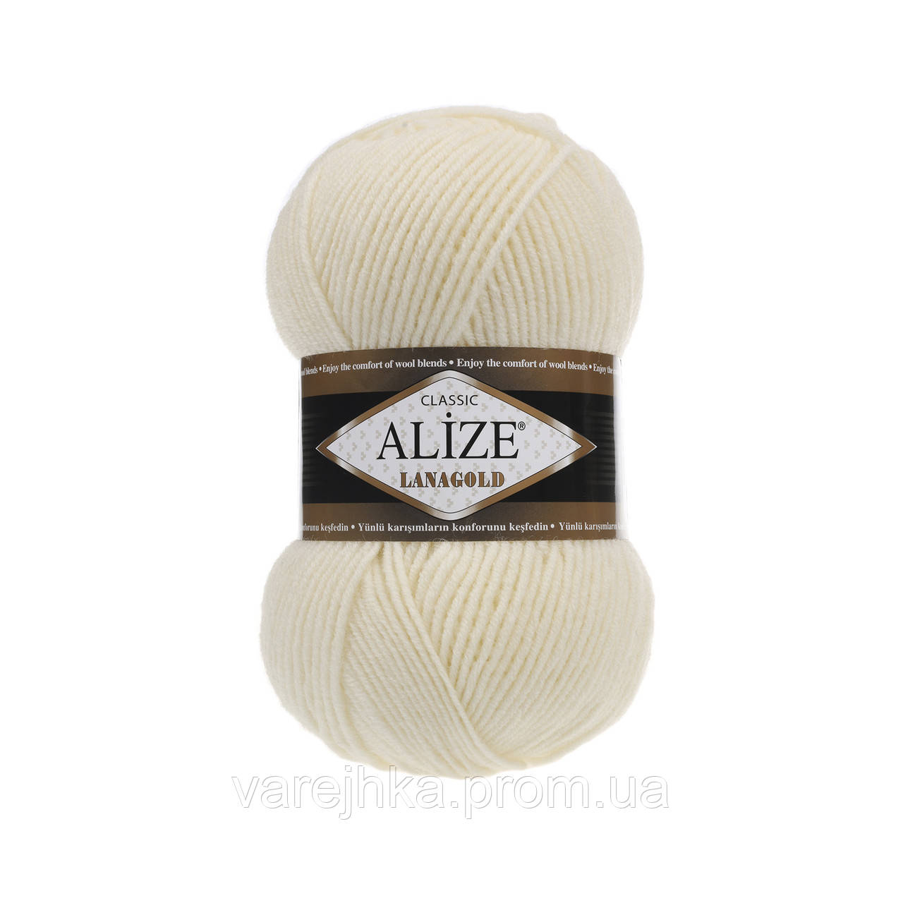 Пряжа для вязания Alize Lanagold 01 кремовый (Ализе Лана голд Ланаголд) - фото 1 - id-p619072743