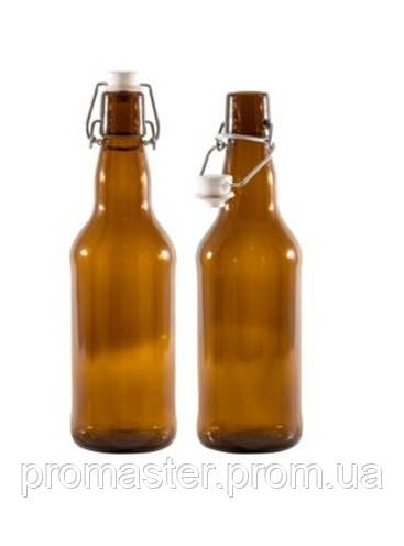 Пляшка 1000 мл, колір коричневий, фото 1