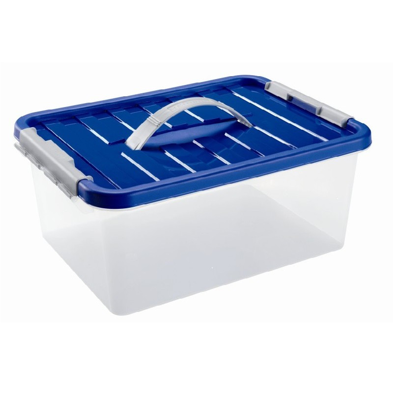 Ящик с ручкой 5 л синяя крышка , Heidrun ClipBOX, 29*19*14 см пластиковый (HDR-1631) - фото 1 - id-p816230511