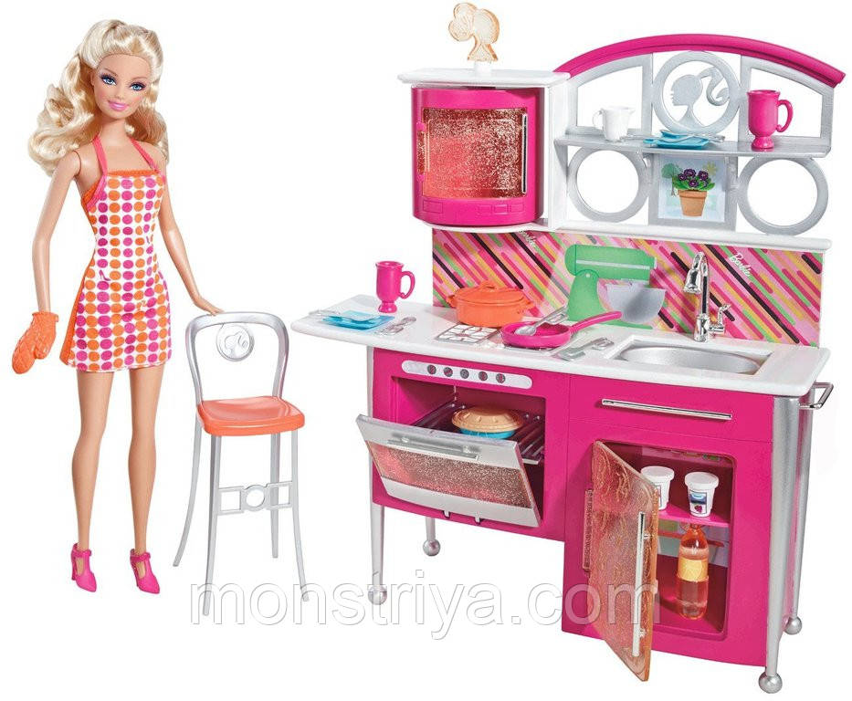 Ігровий набір Barbie "Накриваємо на стіл" , лялька + кухня