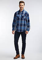 Мужская рубашка Mustang jeans Indigo chech shirt в размере M 48