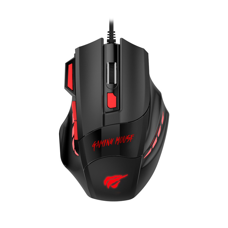 Миша дротова HAVIT HV-MS746 black/red