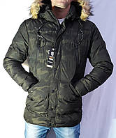 Куртка мужская зимняя темно зеленый камуфляж