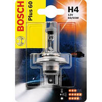 Галогенная лампа H4 12V 60/55W (свет +50%) блистер Bosch (Германия) - 1987301040