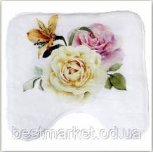 Килимок у ванну кімнату антиковзкий бавовняний 45х45 см Bathlux Flor de clasico, Бежевий (10184)