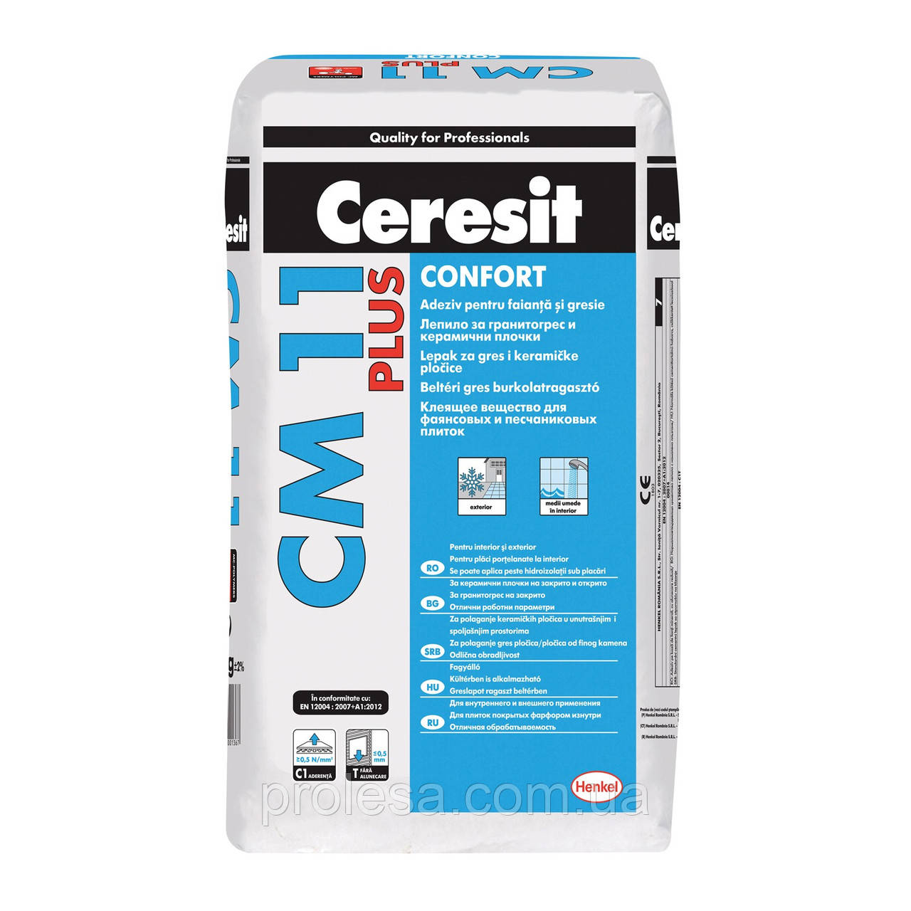 Клеюча суміш для плитки Ceresit CM-11 PLUS Comfort Gres (25кг)