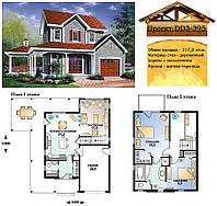 Проект каркасно-щитового будинку з заповненням 117 м2. Проект будинку безкоштовно при замовленні будівництва