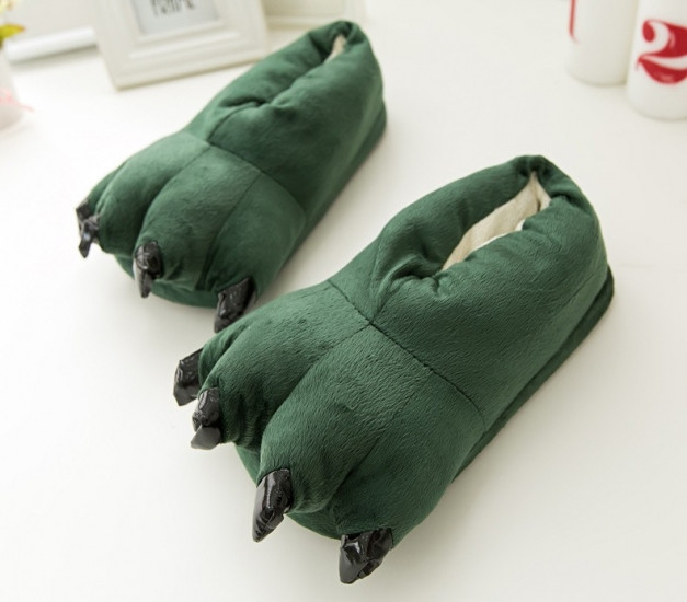 Домашні тапочки кигуруми Лапи Зелені 34-37 р, фото 1