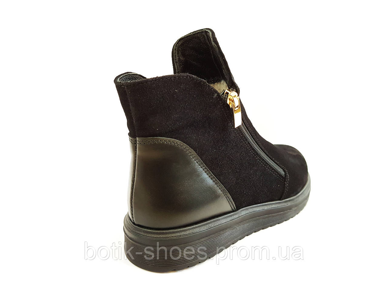 Женские зимние замшевые ботинки на низком ходу повседневные удобные теплые 38 размер Amina Gold 713 2021 - фото 3 - id-p390912943