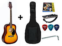 Акустична гітара (4/4) STAGG SA20D SB (чохол + накопичувалка + медиатор + конструкція +ключ)