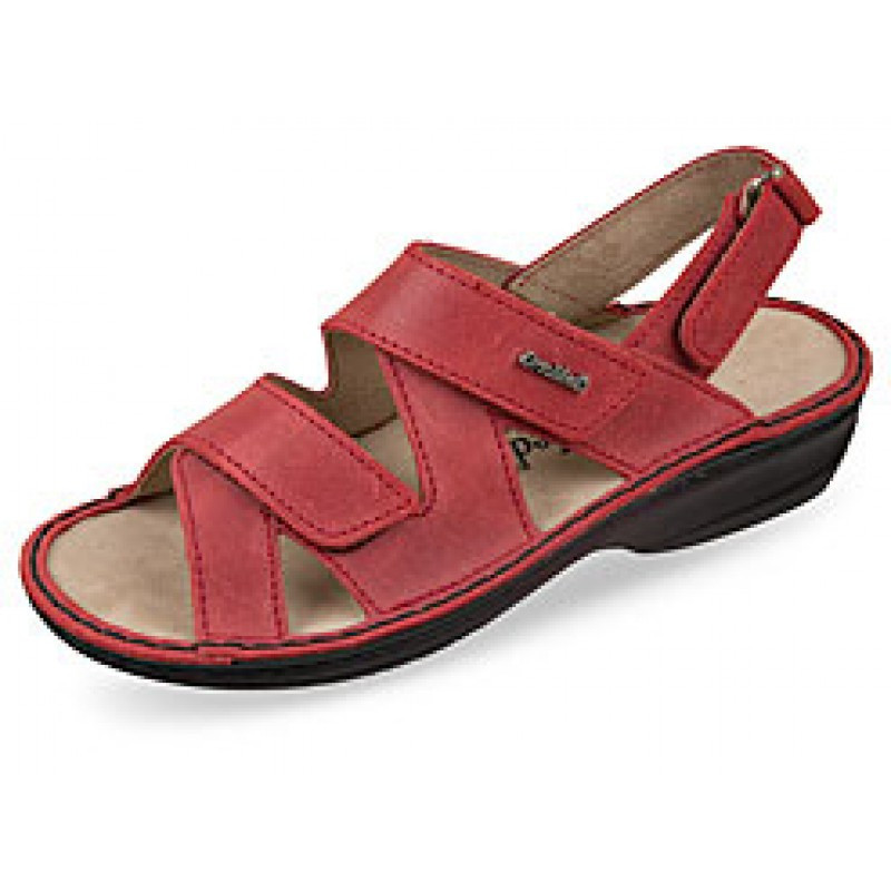 OrtoMed 3705 Червоні, Липучка — Жіночі ортопедичні сандалії для проблемних ніг, фото 1