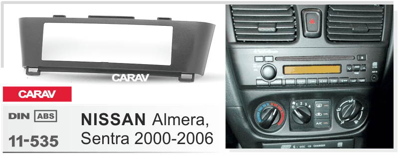 1-DIN переходная рамка NISSAN Almera, Sentra 2000-2006, CARAV 11-535 - фото 1 - id-p816551186