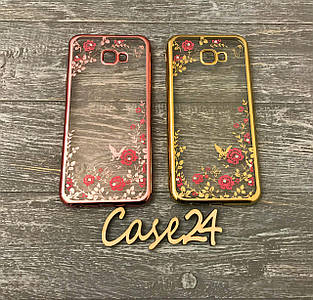 TPU чохол Rose зі стразами для Samsung Galaxy J4 Plus 2018 (2 кольори)