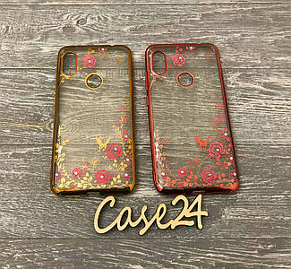 TPU чохол Rose зі стразами для Xiaomi Redmi Note 6 Pro (2 кольори)