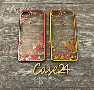 TPU чохол Rose зі стразами для Xiaomi Mi 8 Lite (2 кольори)