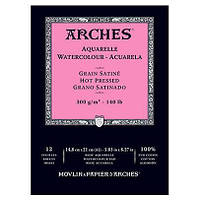 'Альбом для акварели горячий пресс Arches Hot Pressed 14,8*21см, 300 гр, 12 листов 100%хлопок 1795095