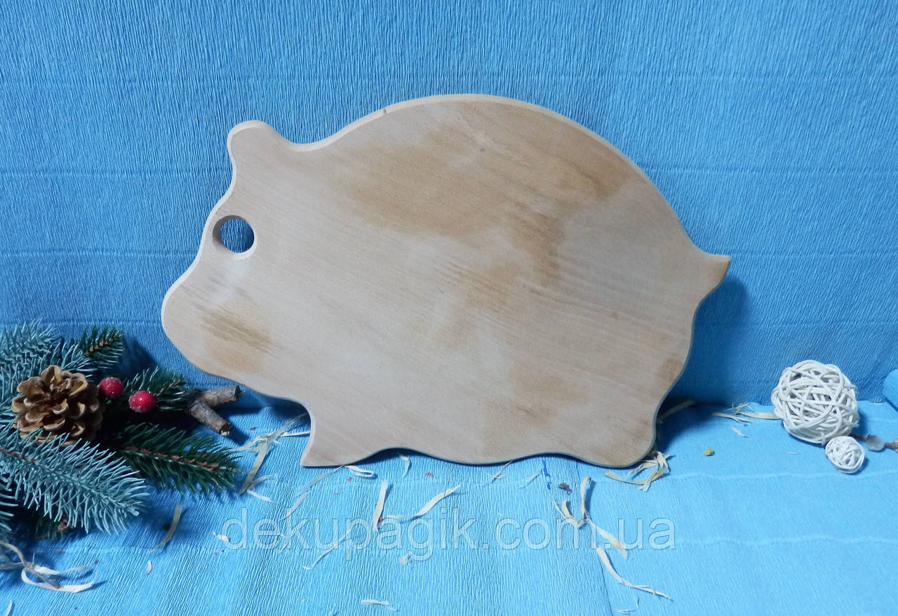 Заготівля Дощечка Свинка, 33*22см, бук, фото 1