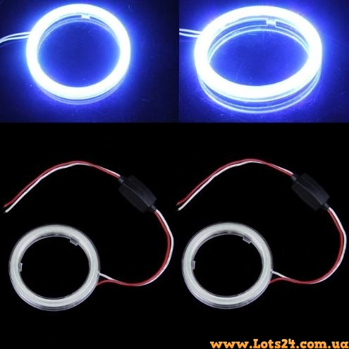 Ангельські очі COB LED 70 мм сині на фари БМВ ВАЗ Мазда Форд Шевроле Кіа Нісан Опель УАЗ Рено Шкода VW BMW