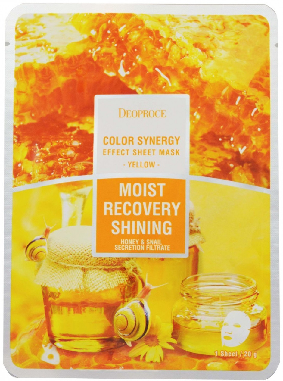 Тканинна маска з медом і равликом Deoproce Color Synergy Effect Sheet Mask Yellow