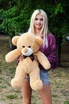 М'яка іграшка Ведмедик Рафаель 80 см Плюшева іграшка для коханої М'яка плюшева іграшка Ведмедик для дітей Бежевий