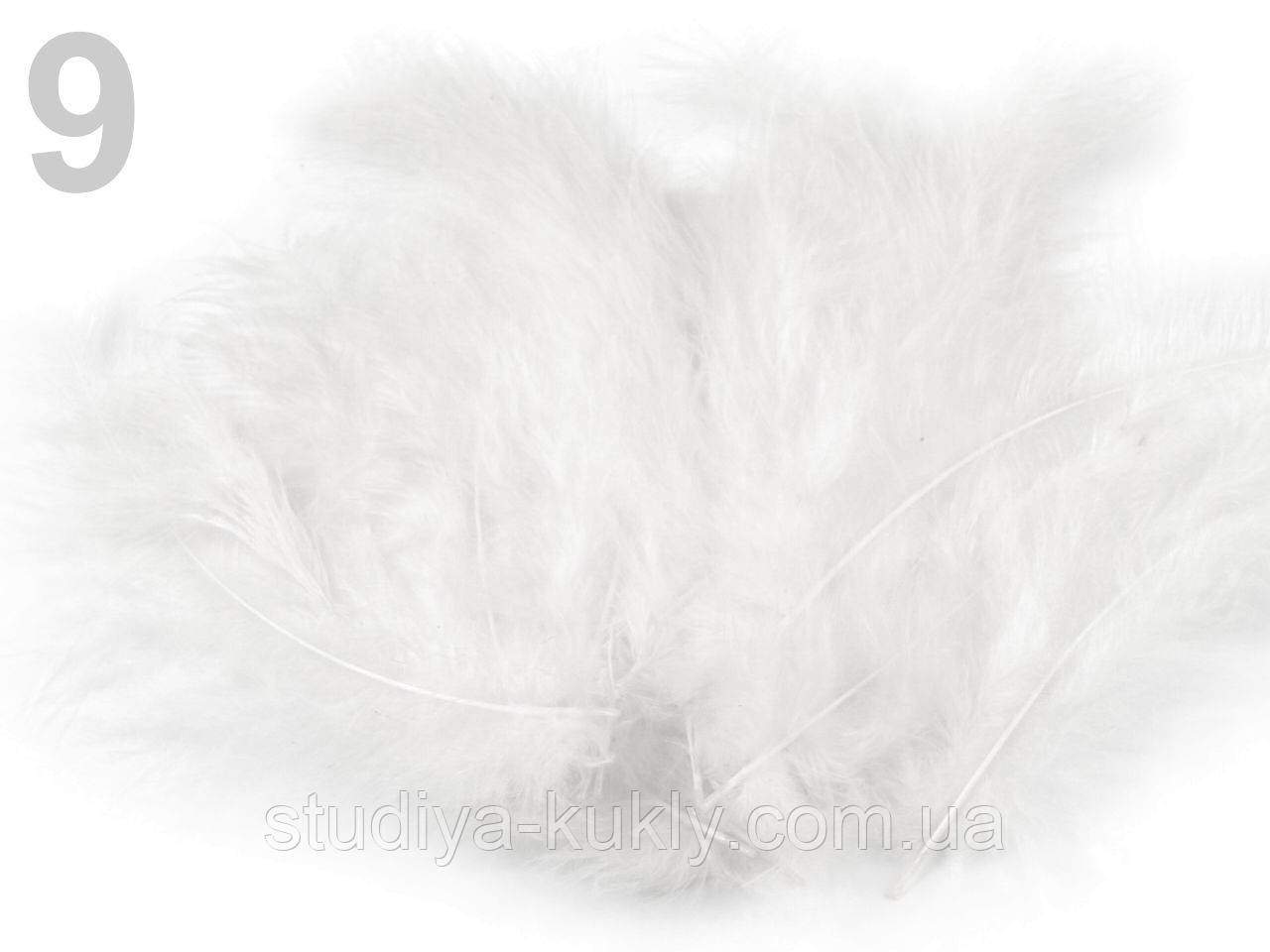 Перо страуса довжина 10-15 см для декору. №9, білий., фото 1