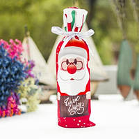 Декор новорічний на пляшку Дід Мороз