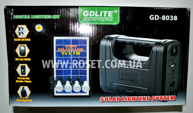 Солнечная система GDLITE GD-8038 Solar Lighting System - фото 1 - id-p816893636