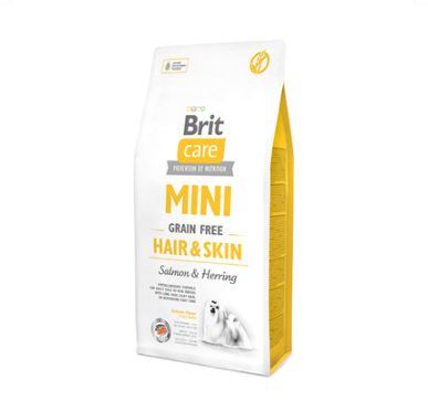 Сухий корм для дорослих собак маленьких порід Brit Care Mini Grain Free Hair & Skin 7кг