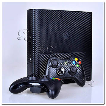 Xbox 360 Slim E вінілові наклейки карбон (black)