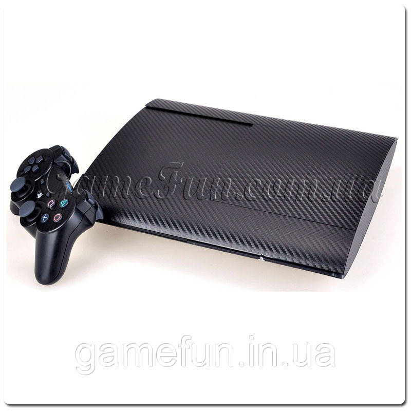 PS3 вінілові наклейки карбон (black), фото 1