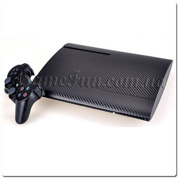 PS3 вінілові наклейки карбон (black)