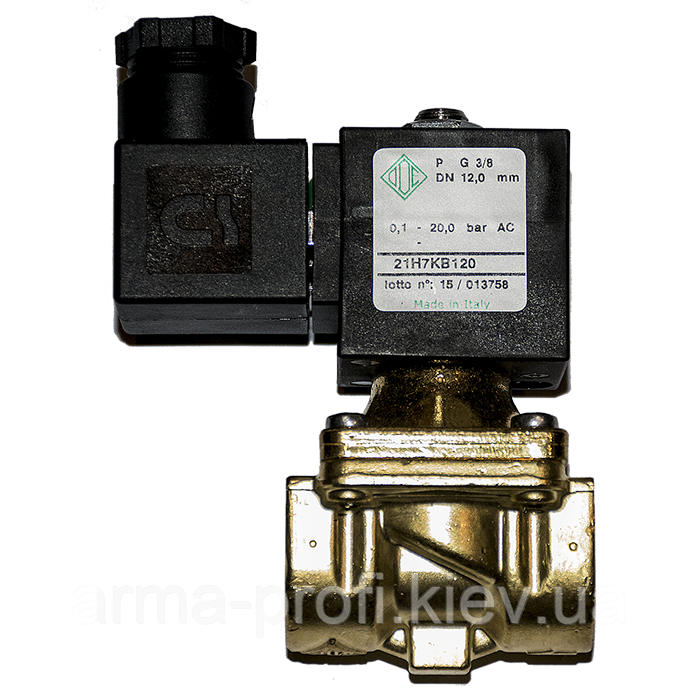 Електромагнітний клапан для води ODE (Італія) нормально закритий непрямої дії G3/8" 21H7KB120