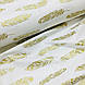 Тканина поплін золоті (глітер) пір'я на білому (ТУРЦІЯ шир. 2,4 м) (R-FR-0065), фото 4