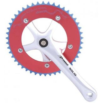 Комплект шатунів PROWHEEL SINGLE Solid-246T-F-1 46T 175mm red/silver