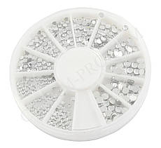 Круглі різнорозмірні стрази хамелеон Mileo (Корусель)