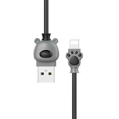 Кабель Baseus Lightning Bear Cable 1m, Black-Grey (CALBE-0G)