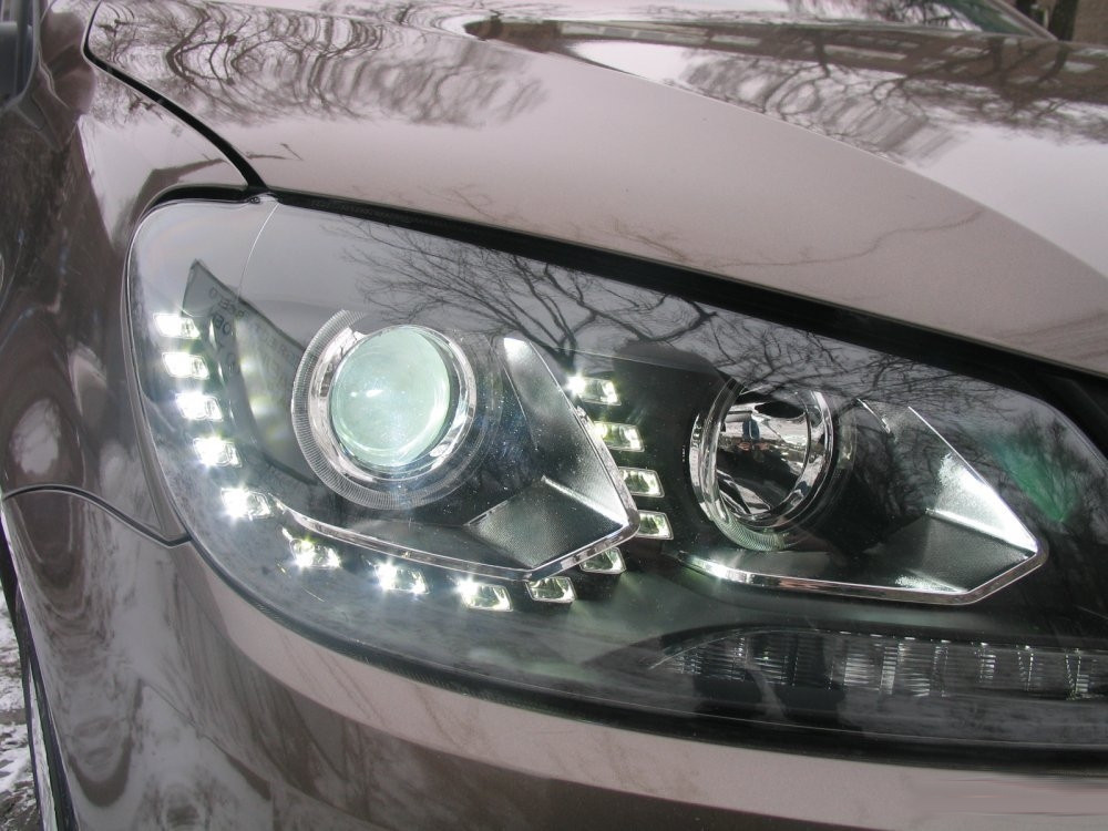 Передние фары VW Touran тюнинг Led оптика (линза под ксенон) - фото 6 - id-p817112589