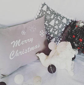 Подушка Merry Christmas до Нового року велюр