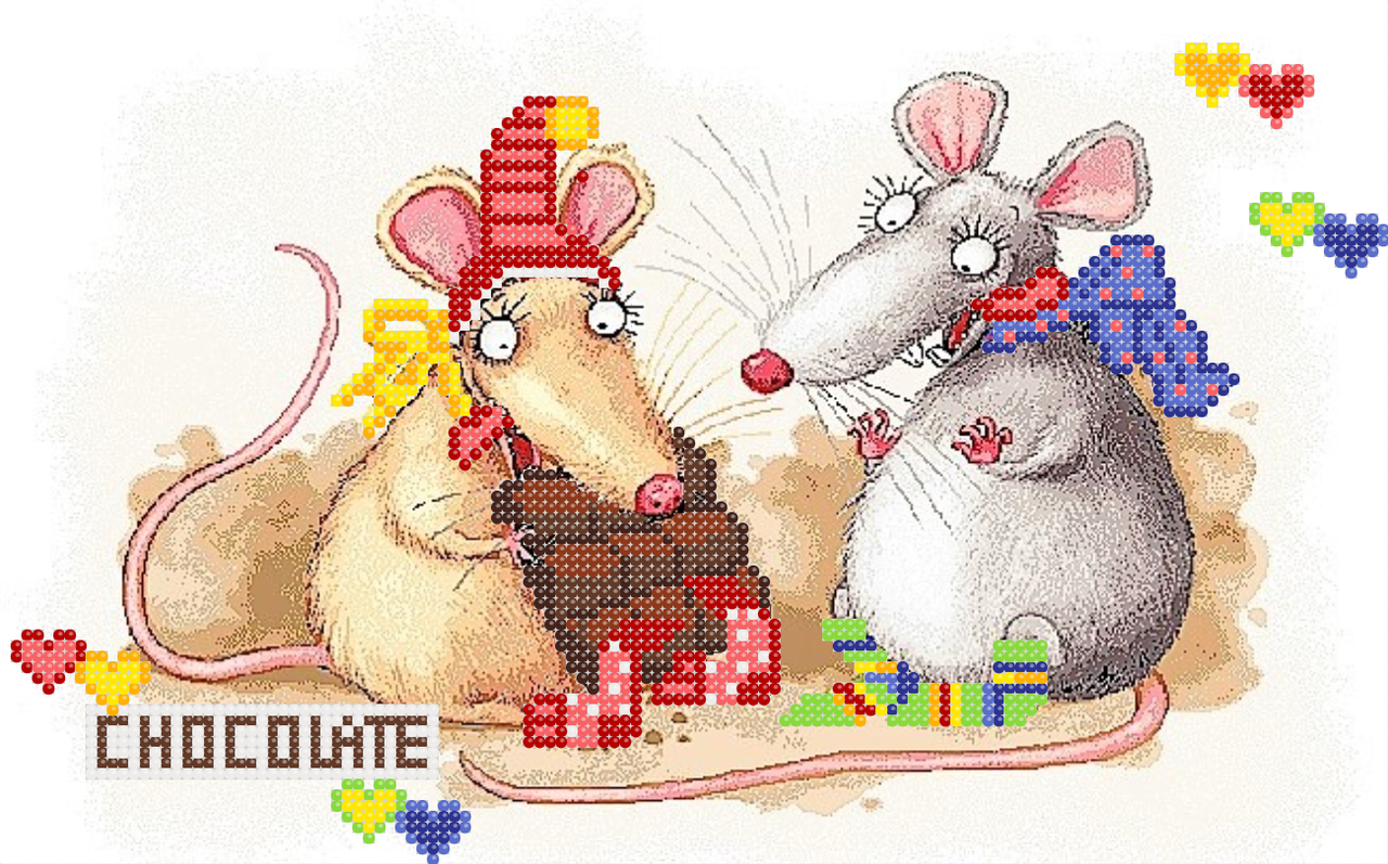 Мишки шоколадниці Схема вишивки бісером, фото 1